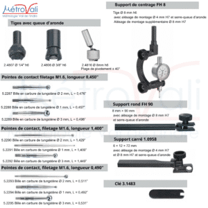 03 / Accessoires pour comparateurs à cadrans en pouces