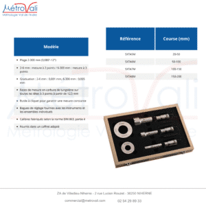 05 / Jeux de comparateurs d’alésage analogiques